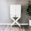 Présentoir d'angle blanc 30" avec une étagère et un tiroir
