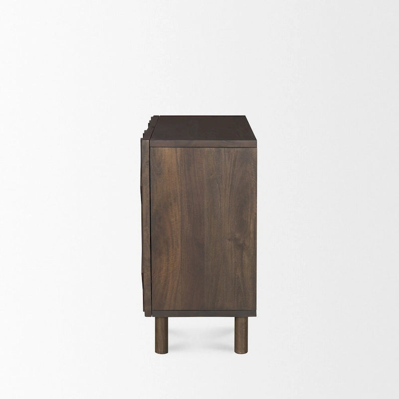 Meuble d'appoint motif diamant marron foncé avec étagère – 36,0L x 16,3W x 32,0H