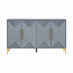 Cabinet unique à quatre portes avec portes à motif triangulaire bicolore