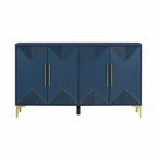Cabinet unique à quatre portes avec portes à motif triangulaire bicolore