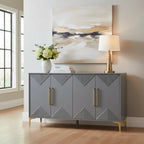 Cabinet unique à quatre portes avec portes à motif triangulaire bicolore
