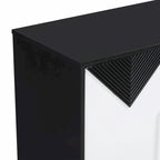 Cabinet unique à quatre portes avec portes à motif triangulaire bicolore