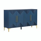 Cabinet unique à quatre portes avec portes à motif triangulaire bicolore