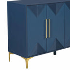 Cabinet unique à quatre portes avec portes à motif triangulaire bicolore