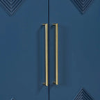 Cabinet unique à quatre portes avec portes à motif triangulaire bicolore