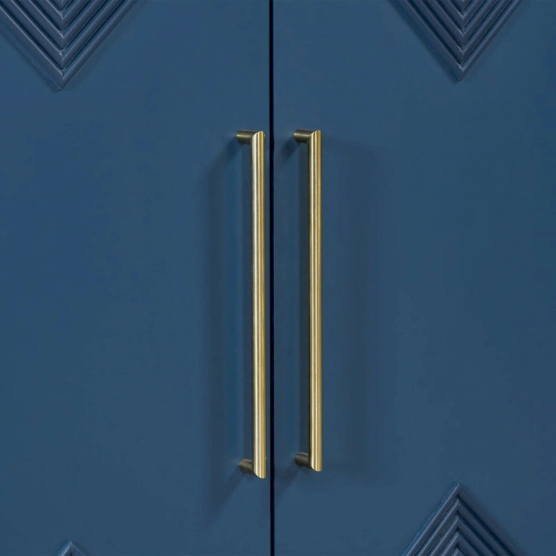 Cabinet unique à quatre portes avec portes à motif triangulaire bicolore