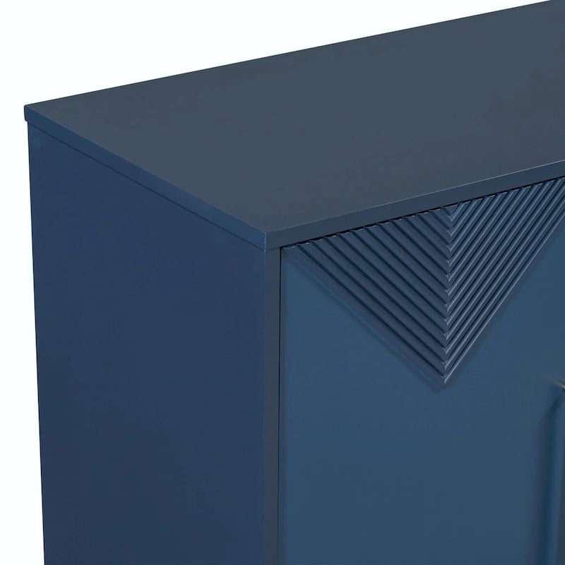 Cabinet unique à quatre portes avec portes à motif triangulaire bicolore