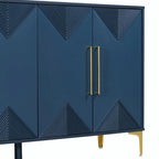 Cabinet unique à quatre portes avec portes à motif triangulaire bicolore