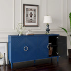 Armoire de rangement 4 portes, élégante et fonctionnelle, avec pieds en pin et MDF