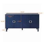 Armoire de rangement 4 portes, élégante et fonctionnelle, avec pieds en pin et MDF