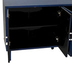 Armoire de rangement 4 portes, élégante et fonctionnelle, avec pieds en pin et MDF