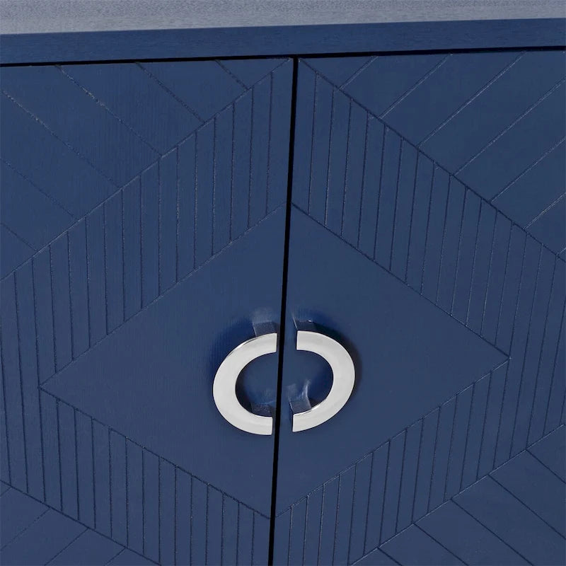 Armoire de rangement 4 portes, élégante et fonctionnelle, avec pieds en pin et MDF