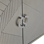 Armoire de rangement 4 portes, élégante et fonctionnelle, avec pieds en pin et MDF