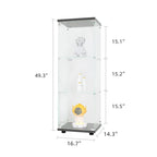 Vitrine en verre avec 3 étagères, meuble vitrine à une porte, bibliothèque en verre noire sur pied, installation rapide