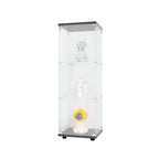 Vitrine en verre avec 3 étagères, meuble vitrine à une porte, bibliothèque en verre noire sur pied, installation rapide