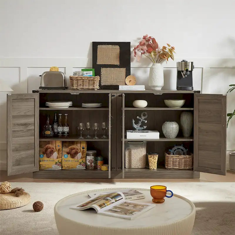 Meuble de rangement rustique en similicuir tressé