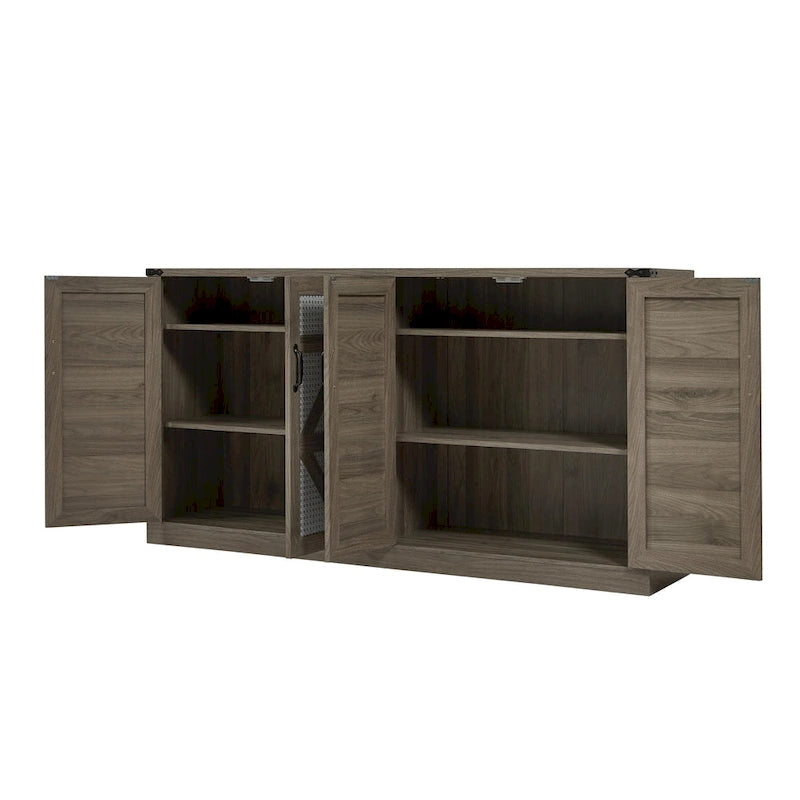 Meuble de rangement rustique en similicuir tressé