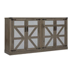 Meuble de rangement rustique en similicuir tressé