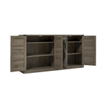 Meuble de rangement rustique en similicuir tressé