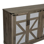 Meuble de rangement rustique en similicuir tressé