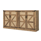 Meuble de rangement rustique en similicuir tressé