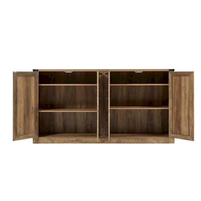 Meuble de rangement rustique en similicuir tressé