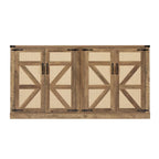 Meuble de rangement rustique en similicuir tressé