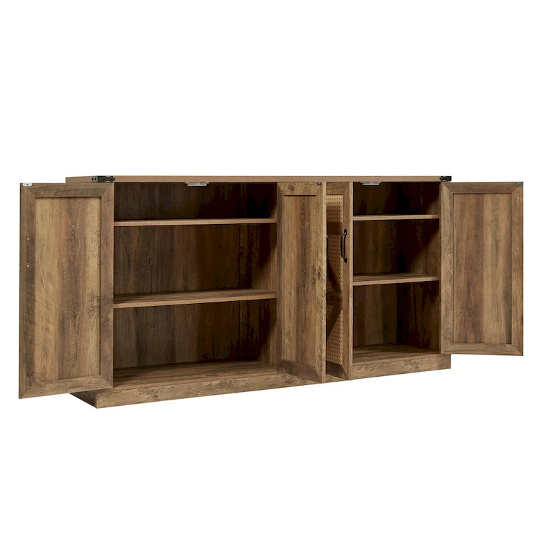 Meuble de rangement rustique en similicuir tressé