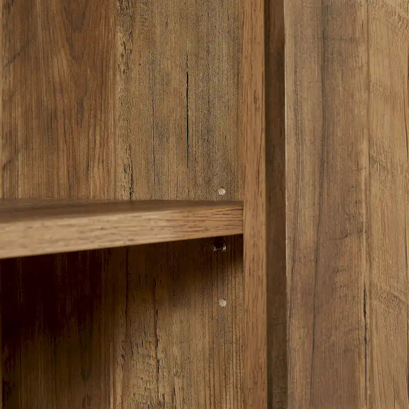 Meuble de rangement rustique en similicuir tressé