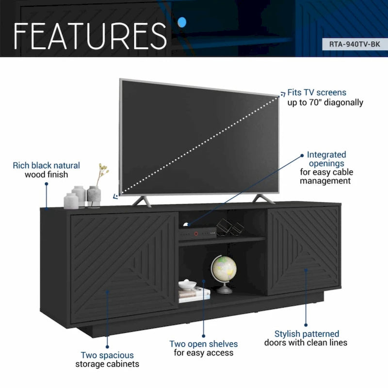 Meuble TV moderne pour téléviseurs jusqu'à 70 pouces