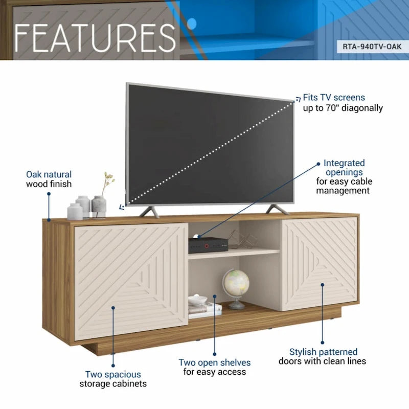 Meuble TV moderne pour téléviseurs jusqu'à 70 pouces