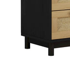 30.313-Meuble de rangement à tiroirs en corde tressée, pour chambre, salon, salle à manger, couloirs, noir