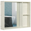 Armoire de toilette 31,5 x 25,5 avec miroir, étagère de rangement, blanche