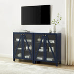 Crosley Cassai 2Pc Media Storage Cabinet Set
