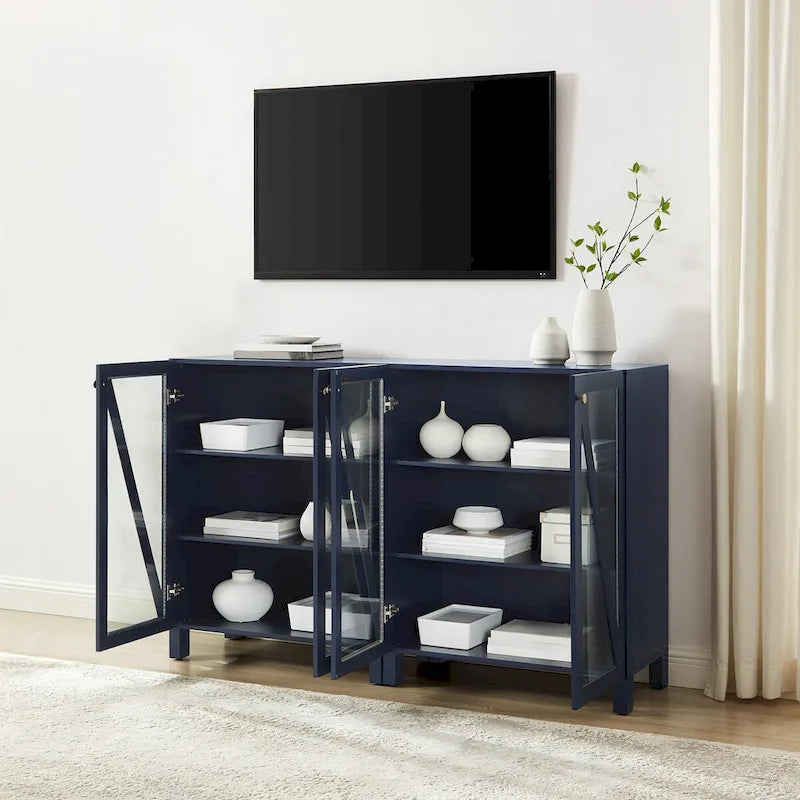 Lot de 2 armoires de rangement multimédia