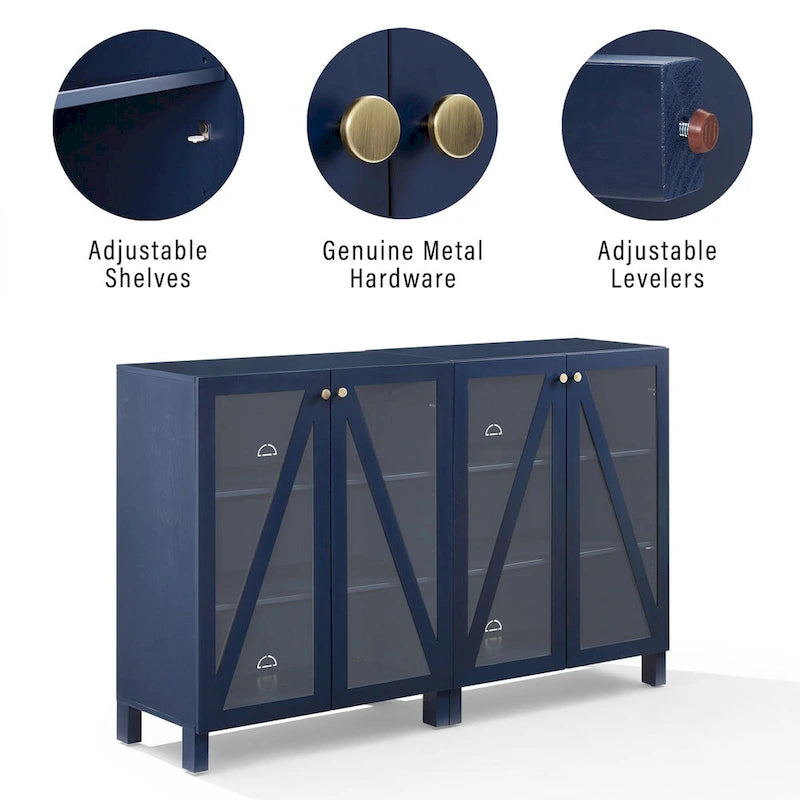 Lot de 2 armoires de rangement multimédia