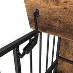 Chenil pour chiens jusqu'à 36 kg avec plateau amovible, niche à deux portes, panneau relevable, rotation à 360 degrés, gamelles réglables sur 3 hauteurs