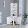 Meuble sur pied, un tiroir, finition blanche, haute qualité et durable