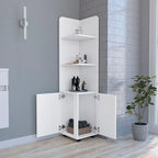 Meuble sur pied, un tiroir, finition blanche, haute qualité et durable