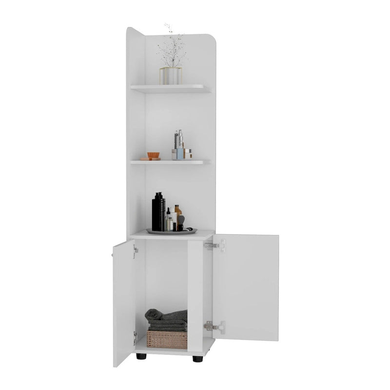 Meuble sur pied, un tiroir, finition blanche, haute qualité et durable
