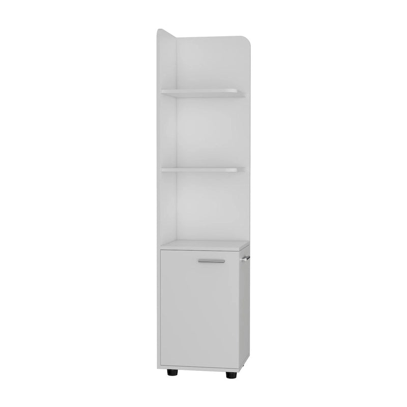 Meuble sur pied, un tiroir, finition blanche, haute qualité et durable
