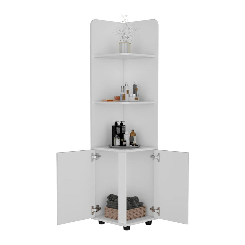 Meuble sur pied, un tiroir, finition blanche, haute qualité et durable