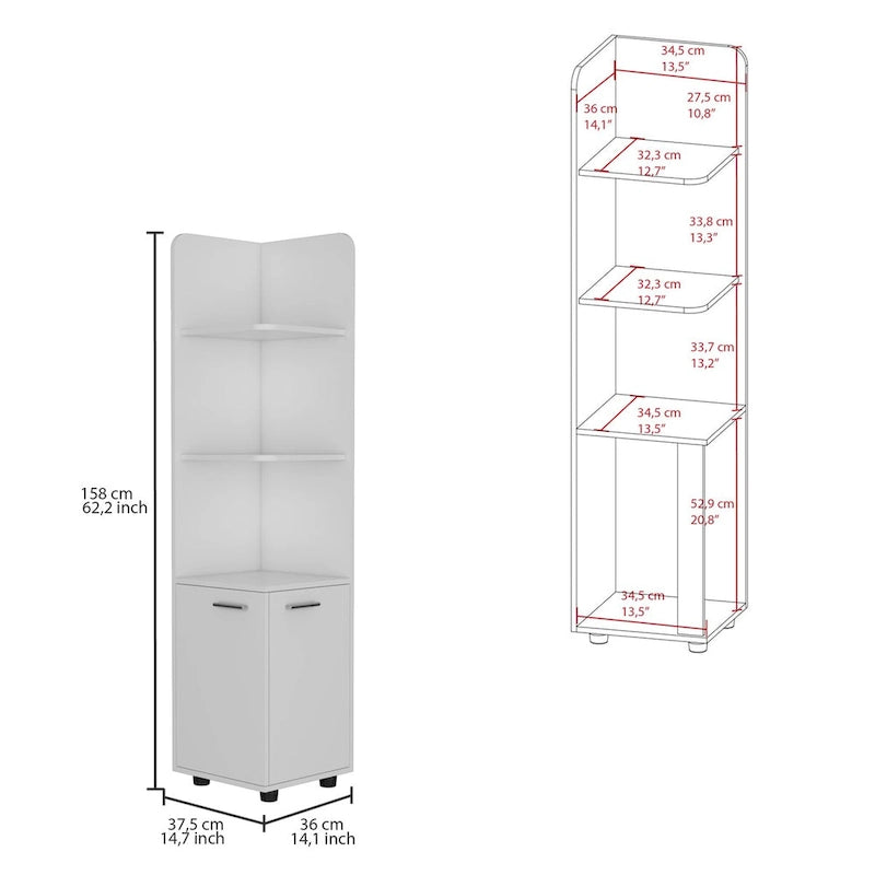 Meuble sur pied, un tiroir, finition blanche, haute qualité et durable