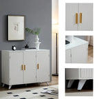 Buffet avec texture ondulée, armoire d'appoint blanche avec porte, bibliothèque moderne pour cuisine, salon, entrée