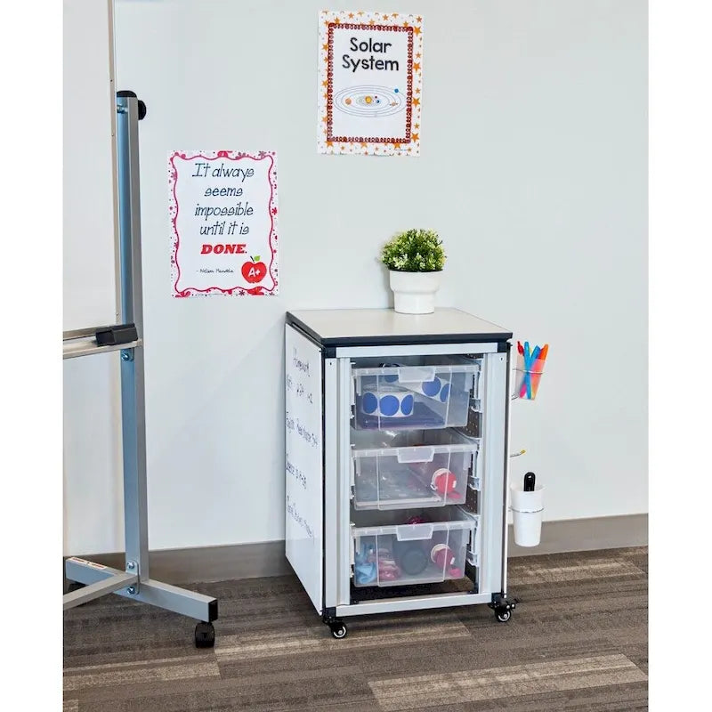 Meuble de rangement modulaire pour classe - Meuble simple avec 3 grands bacs