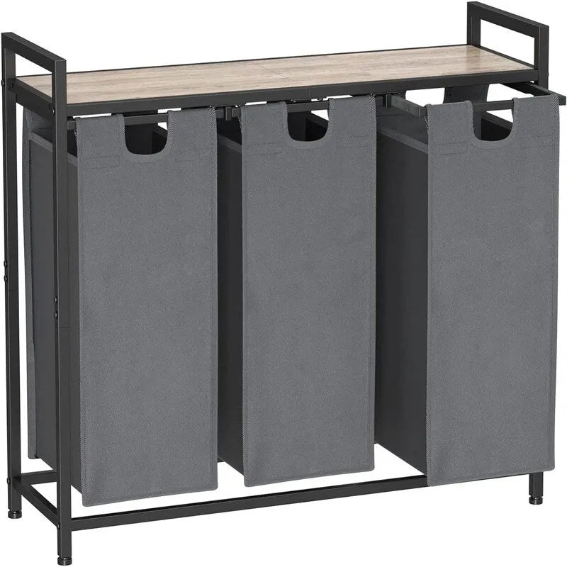 Panier à linge, Trieur de linge 3 sections - 92L x 30l x 72,2H cm