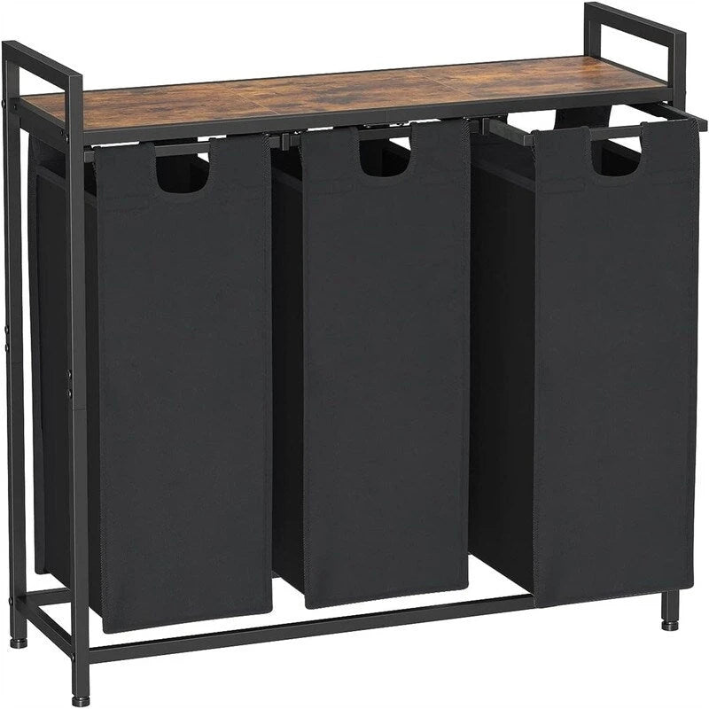 Panier à linge, Trieur de linge 3 sections - 92L x 30l x 72,2H cm