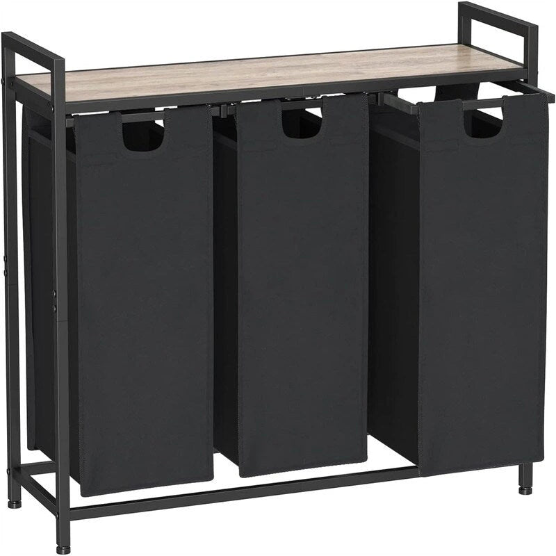 Panier à linge, Trieur de linge 3 sections - 92L x 30l x 72,2H cm