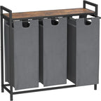 Panier à linge, Trieur de linge 3 sections - 92L x 30l x 72,2H cm