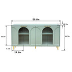 Meuble d'appoint en bois avec 4 portes vitrées